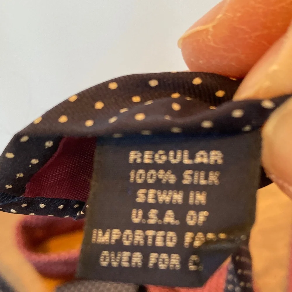 Lands End Mens Polka Dot Silk Tie Bundle Burgundy Blue White 58